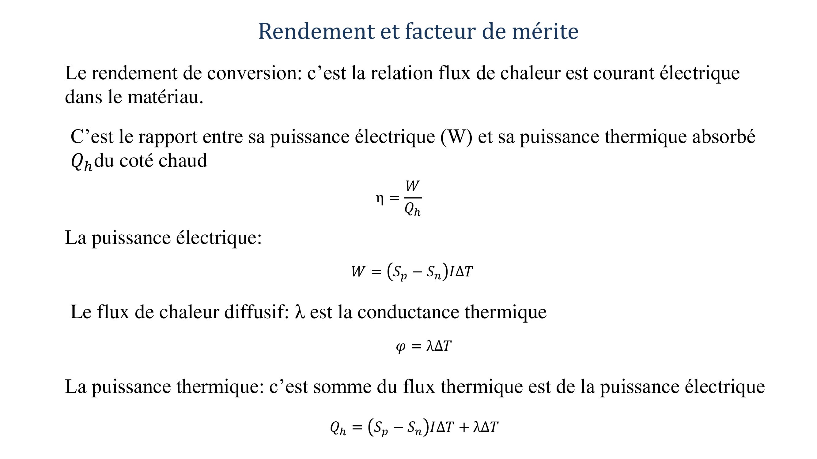 Thermoélectricité